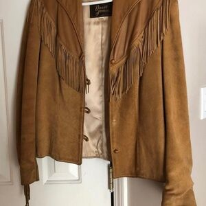 Vintage suede/leather ladies fringe jacket